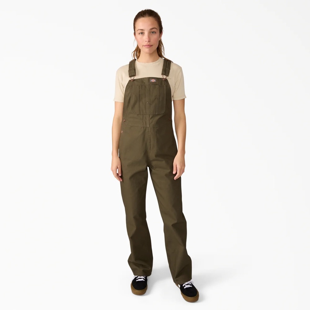 Dickies Women’s Relaxed Fit Bib Overalls Moss Green